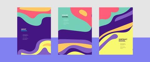 trendy abstract colorful cover background with three variation design for business, flyer, banner, ads, poster vector illustration