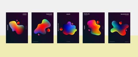 fluid liqiud gradient cover dark background, trendy creative abstract layout template for brochure, banner, banner, ads, poster, presentation, flyer. vector illustration.