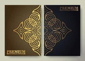 cover of elegant pattern motif in gold color vector