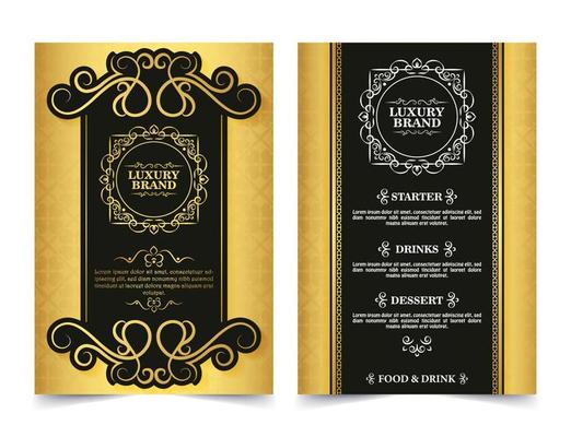 Luxury restaurant menu with ornament