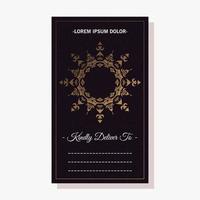 black and white invitation card in pattern vector