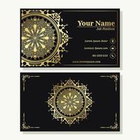 Luxury business card and vintage ornament logo vector template. Retro elegant flourishes ornamental frame design and pattern background.