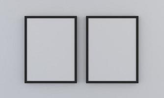 maqueta de dos marcos verticales negros sobre fondo gris foto