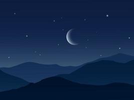 Beautiful Night Sky in Mountain vector