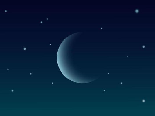 Stars and Crescent Moon