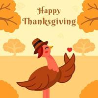 Happy Thanksgiving Turkey Poster Banner Background Vector Illustration for Thanksgiving Day