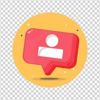 Social media notification user follower icon on blank background vector