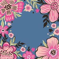 Flower frame design decoration style. Border floral. vector