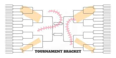 64 team tournament bracket championship template flat style design vector illustration.