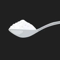 Sugar spoon full of powder crystals of salt or sugar vector illustration.