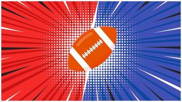 Versus screen with orange american football ball flat style design icon sign on the halftone background vector illustration. Fight screen for game battle. Football versus game