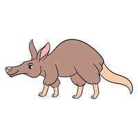 Animal character funny aardvark in cartoon style. Children's illustration. vector