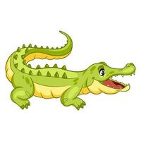 Animal character funny crocodile in cartoon style. vector