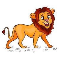 Animal character funny lion in cartoon style. Children's illustration. vector