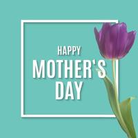 Happy Mothers Day Background with Realistic Tulip flowers. Vector Illustration