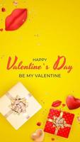 Valentine s Day Background Design. Template for advertising, web, social media and fashion ads. Poster, flyer, greeting card, header for website Vector Illustration EPS10