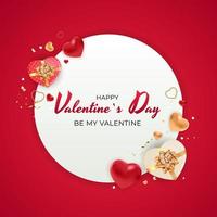 Valentine s Day Background Design. Template for advertising, web, social media and fashion ads. Poster, flyer, greeting card, header for website Vector Illustration EPS10