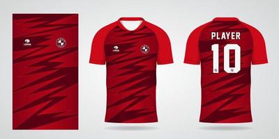red sports jersey template for Soccer uniform shirt design vector