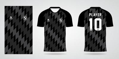 black sports jersey template for Soccer uniform shirt design vector