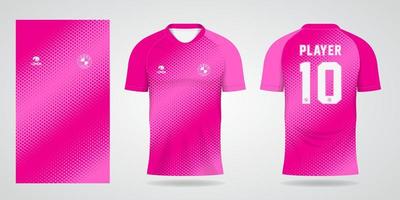 pink sports jersey template for Soccer uniform shirt design vector