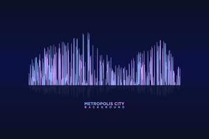 Metropolis City of Light Sound wave stripe lines colorful equalizer Background vector