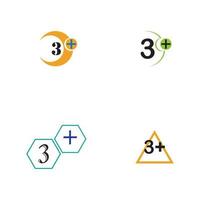 3 plus icon symbol vector illustration design template