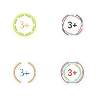 3 plus icon symbol vector illustration design template