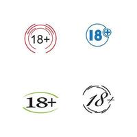 18 plus icon symbol vector illustration design template