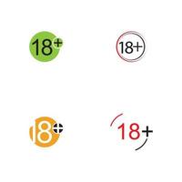 18 plus icon symbol vector illustration design template