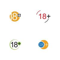 18 plus icon symbol vector illustration design template