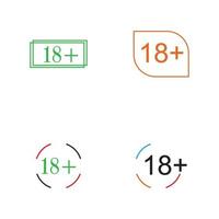 18 plus icon symbol vector illustration design template