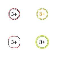 3 plus icon symbol vector illustration design template