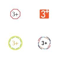 3 plus icon symbol vector illustration design template