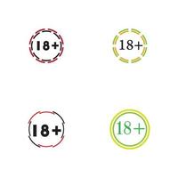 18 plus icon symbol vector illustration design template