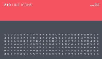 Pixel perfect icon set for graphic and web design, and app development vector