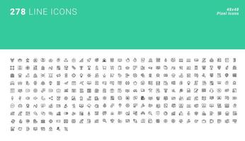 Set of pixel perfect icons of modern technology, business, e-commerce, online communications, finance and banking, e-learning vector