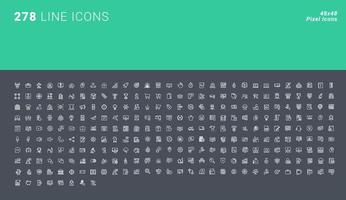 Pixel perfect icon set for graphic and web design, and app development vector