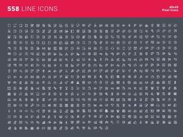 Pixel perfect icon set for graphic and web design, and app development vector