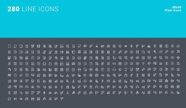 conjunto de iconos de píxeles perfectos para diseño gráfico y web, y desarrollo de aplicaciones vector