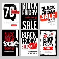 Black Friday social media sale banners vector