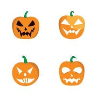 Ilustración de imágenes de logo de calabaza de halloween vector