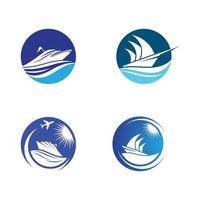 Cruise ship logo images vector