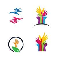 Hand logo images vector