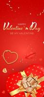 Valentine s Day Background Design. Template for advertising, web, social media and fashion ads. Poster, flyer, greeting card, header for website Vector Illustration EPS10