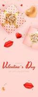 Valentine s Day Background Design. Template for advertising, web, social media and fashion ads. Poster, flyer, greeting card, header for website Vector Illustration EPS10