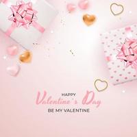 Valentine s Day Background Design. Template for advertising, web, social media and fashion ads. Poster, flyer, greeting card, header for website Vector Illustration EPS10