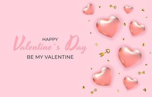 Valentine s Day Holiday Gift Card Background Realistic Design. Template for advertising, web, social media and fashion ads. Poster, flyer, greeting card, header for website Vector Illustration EPS10