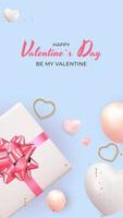 Valentine s Day Background Design. Template for advertising, web, social media and fashion ads. Poster, flyer, greeting card, header for website Vector Illustration EPS10