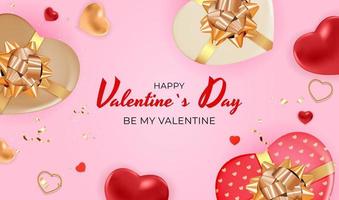 Valentine s Day Background Design. Template for advertising, web, social media and fashion ads. Poster, flyer, greeting card, header for website Vector Illustration EPS10