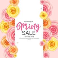 Abstract Design Spring Sale Banner Template. Vector Illustration